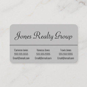 Carte De Visite 3 Noms Code QR Logo Gris moderne petit
