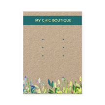 3 paires Écran à oreille étoffée Kraft Floral Turq