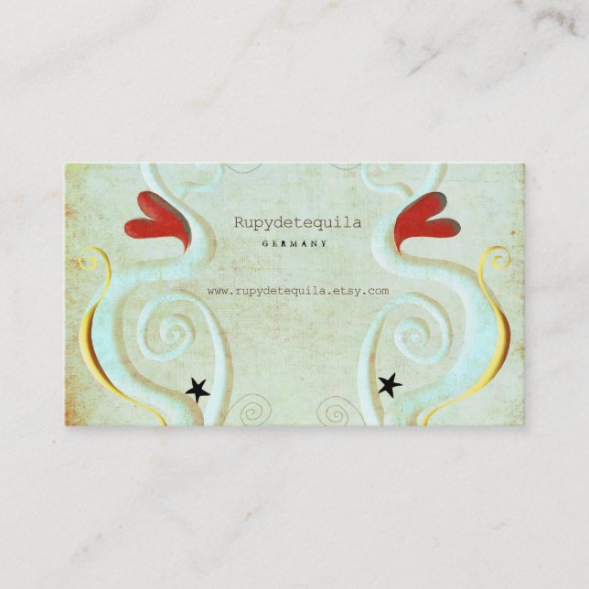 Carte de visite 3dimensions Red Heart Swirls (Devant)