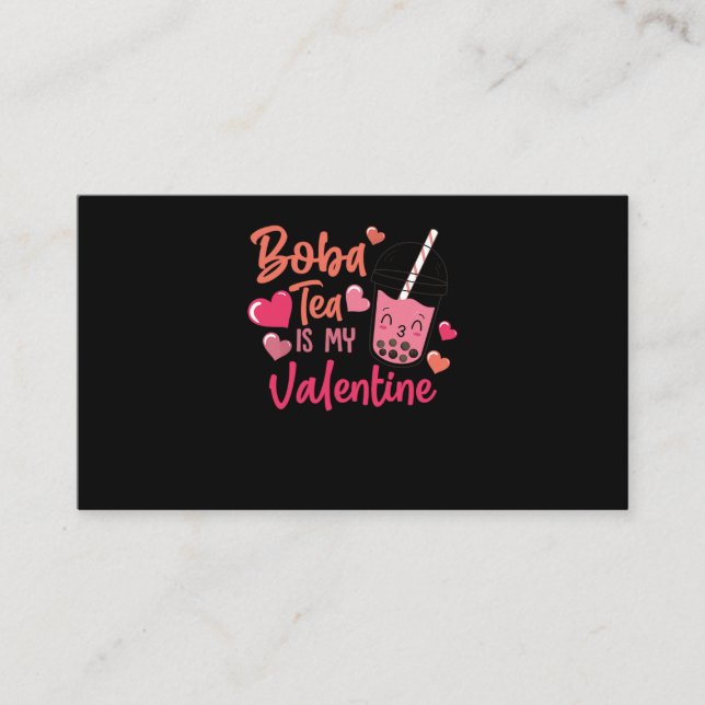Carte De Visite 40.Boba Tea Boba Tea Is My Valentine Heart (Devant)