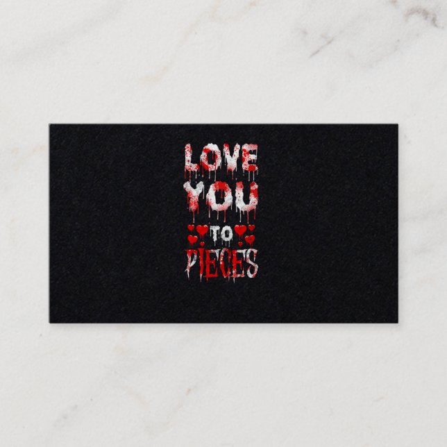 Carte De Visite 40.Horror Movie Love You To Pieces Hearts (Devant)