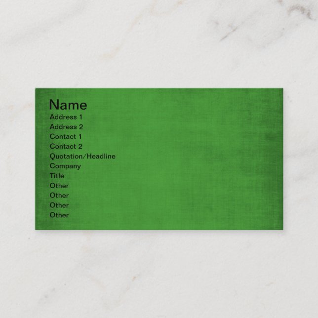 Carte De Visite 495_Livre vert RICH GRASSY GREEN MODÈLE TEXTURE (Devant)