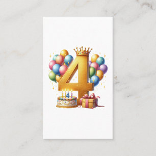 Carte De Visite 4ème anniversaire doré