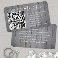 50 Pochette QR RSVP Bois Faux Gris Enclosure Scan 