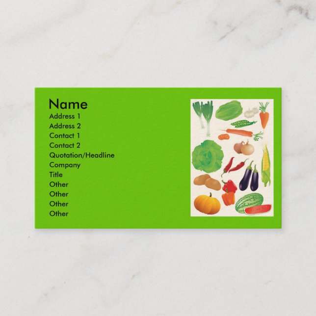 Carte De Visite 7638310, Nom, Adresse 1, Adresse 2, Contact 1,... (Devant)