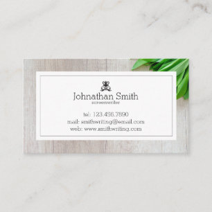 Carte de visite à cadre de bois moderne