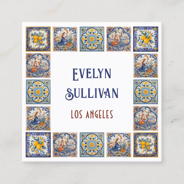 Carte de visite à carreaux italiens (Devant)