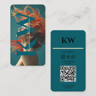 Carte de visite à cheveux soufflé - Moderne et élé