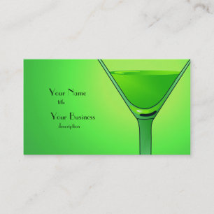 Carte de visite à cocktails Green Martini