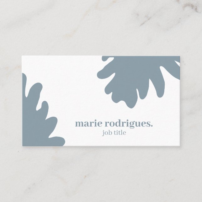 Carte de visite à code QR bleu poussiéreux (Devant)