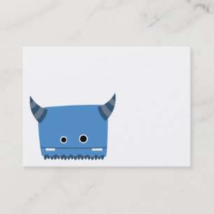 Carte de visite à cornes bleu de monstre