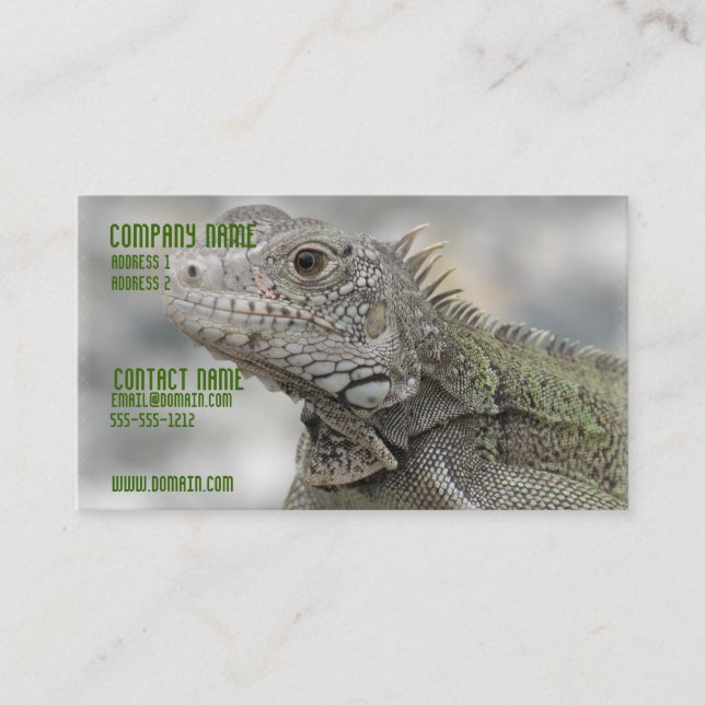 Carte de visite à cornes d'iguane (Devant)