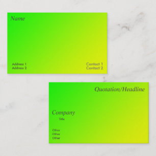 carte de visite à dégradé vert jaune