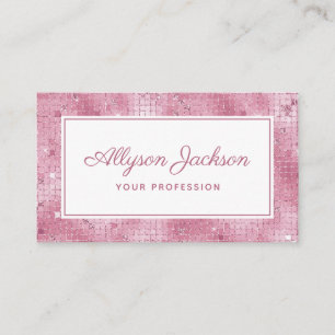 Carte de visite à écriture holographique rose