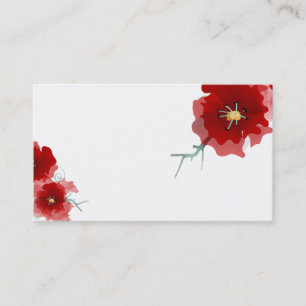carte de visite à édition limitée de fleurs rou