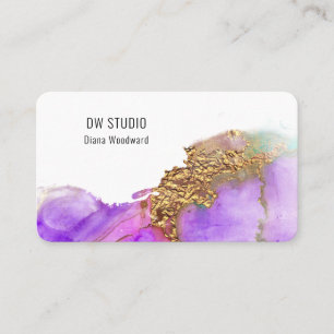 Carte de visite à encre rose moderne