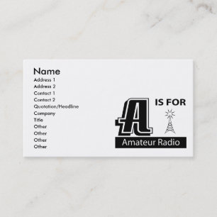 Carte De Visite A est pour la radio amateur
