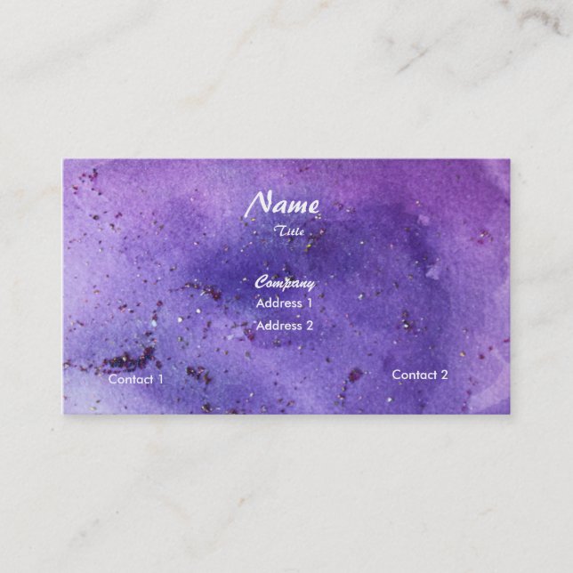 Carte de visite à étincelles mauve (Devant)
