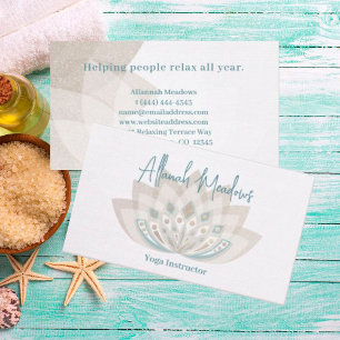 Carte de visite à fleurs Mandala Lotus