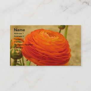 Carte de visite à fleurs orange