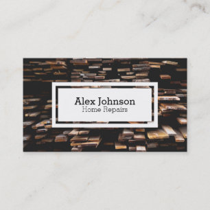 Carte de visite à la maison en bois de réparatio