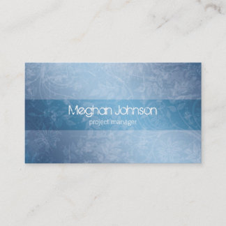 Carte de visite à la mode bleu floral grunge