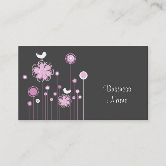 Carte de visite à la mode de conception florale (Devant)