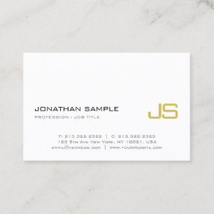 Carte De Visite À la mode de luxe moderne d'or de plaine élégan