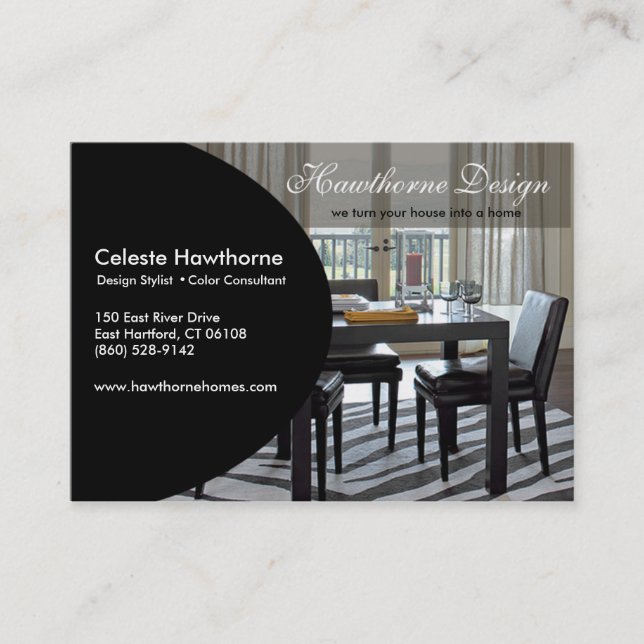 Carte de visite à la mode de profil d'Ovale (Devant)