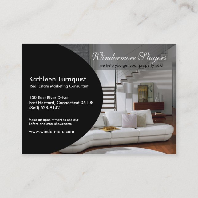 Carte de visite à la mode de profil d'Ovale (Devant)