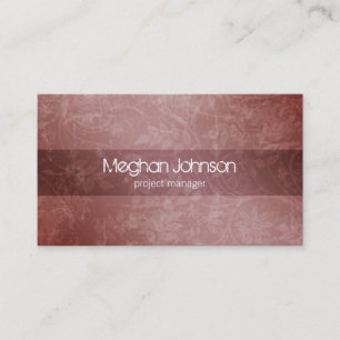 Carte de visite à la mode mauve floral grunge
