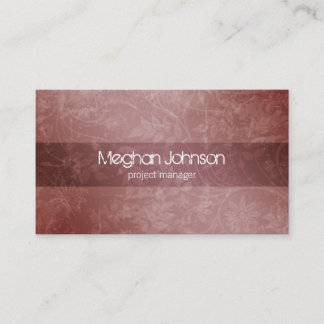 Carte de visite à la mode mauve floral grunge