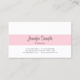 Carte De Visite À la mode simple rose élégant minimaliste