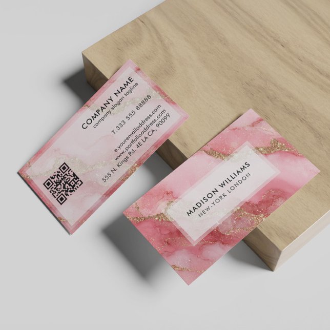 Carte De Visite A luxurious pink marble background (Créateur téléchargé)