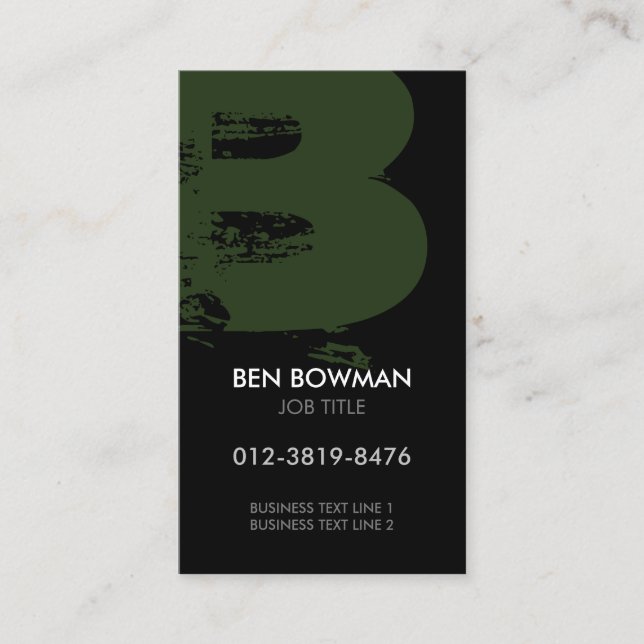 Carte de visite à monogramme lettre B (Devant)