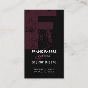 Carte de visite à monogramme lettre F