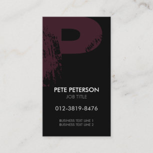 Carte de visite à monogramme lettre P