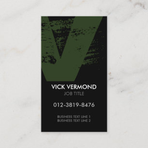 Carte de visite à monogramme lettre V