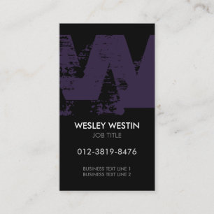 Carte de visite à monogramme lettre W