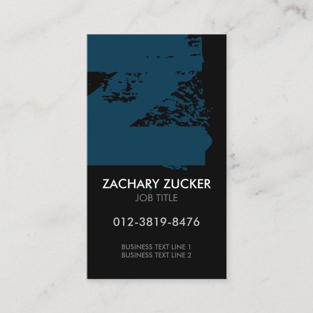 Carte de visite à monogramme lettre Z (Devant)