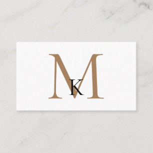 Carte de visite à monogramme noir et or