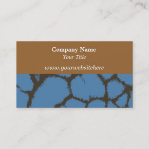 Carte de visite à motif de fourrure de girafe bleu
