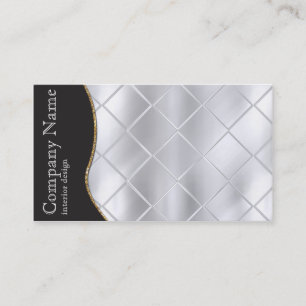 Carte de visite à motif diamant noir et argent
