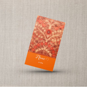 Carte de visite à motif floral indien élégant en é