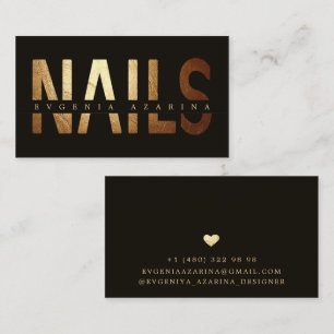 Carte de visite à ongles de luxe - Gold & Black De