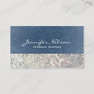 Carte de visite à paillettes de denim scintillante