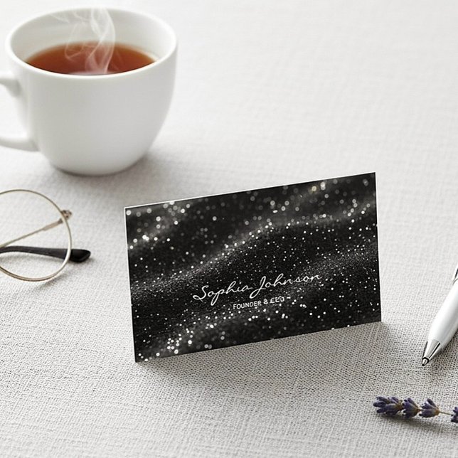 Carte de visite à paillettes noires (Créateur téléchargé)