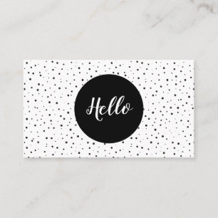 Carte De Visite À petits pois noir moderne