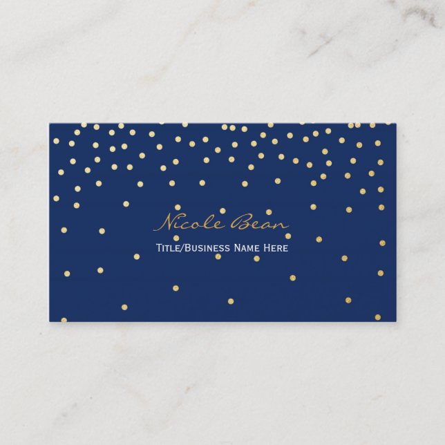 Carte de visite à points de confettis en feuille d (Devant)