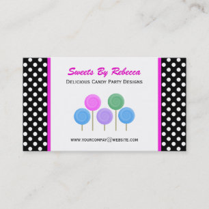 Carte de visite à pois et de sucrerie